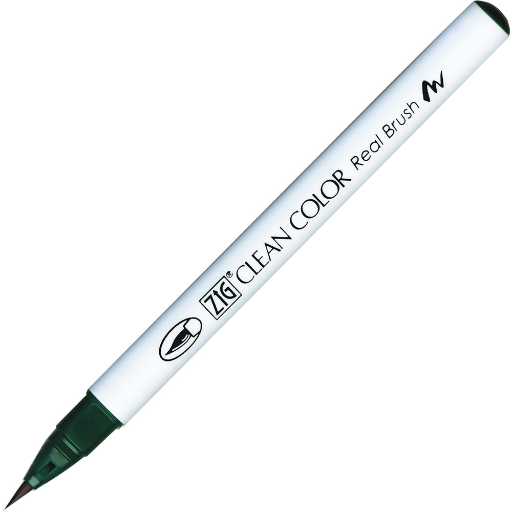 Caneta Pincel Kuretake Zig Clean Color Real Brush Marine Green 400